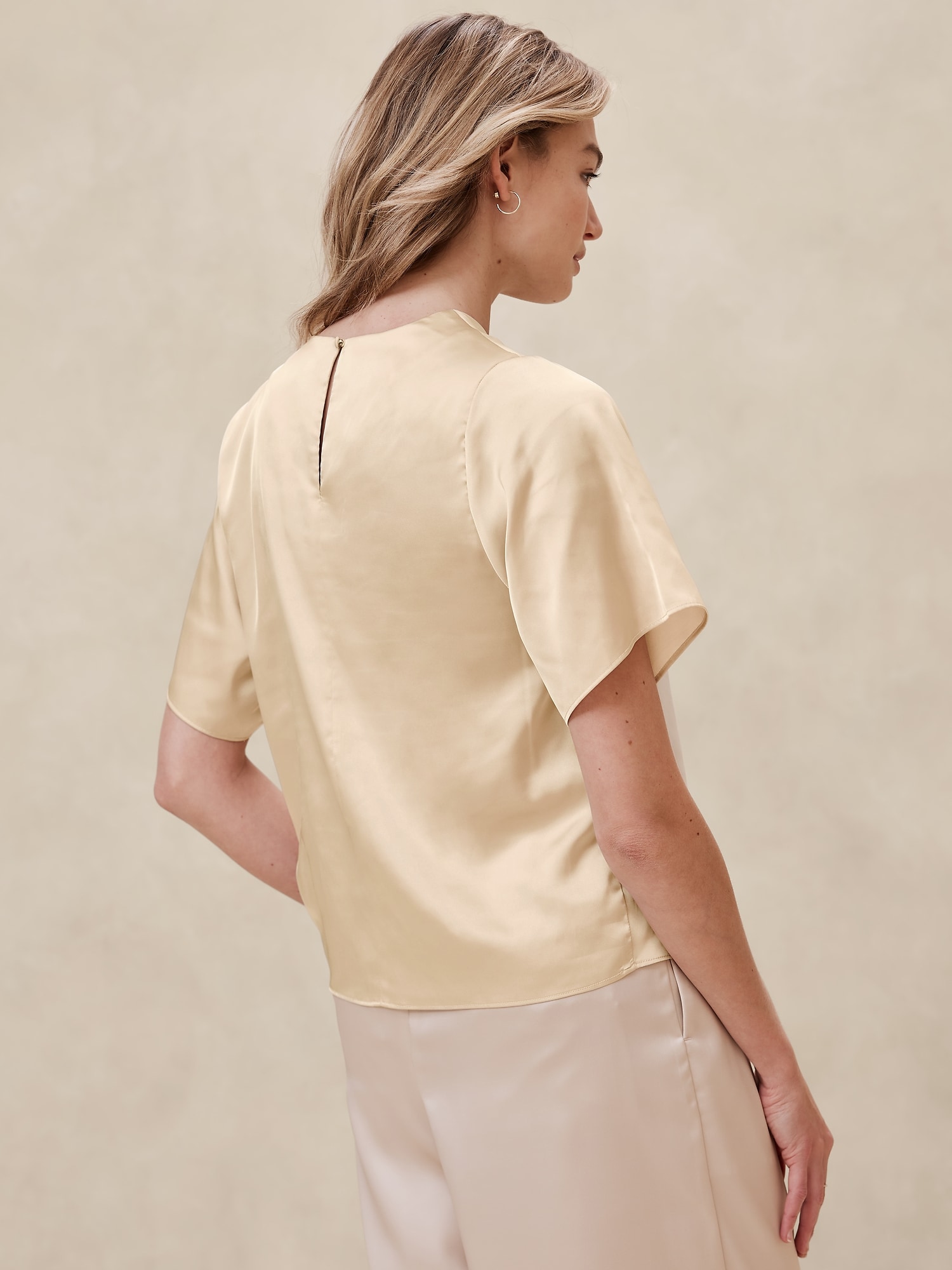 Draped-Neck Blouse
