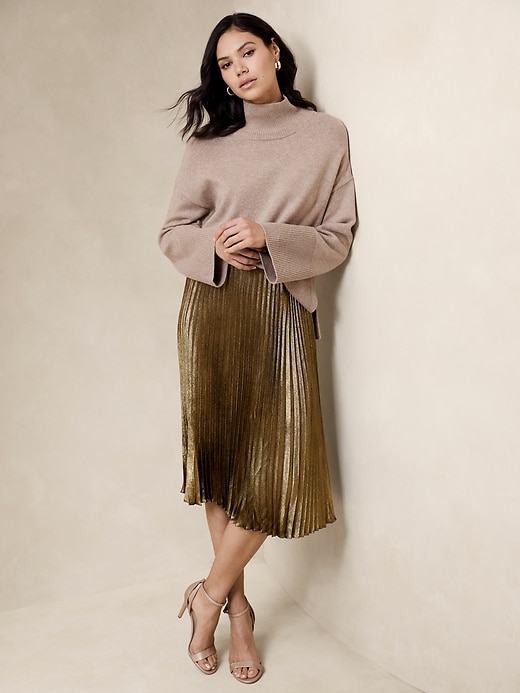 Metallic pleated skirt banana republic best sale