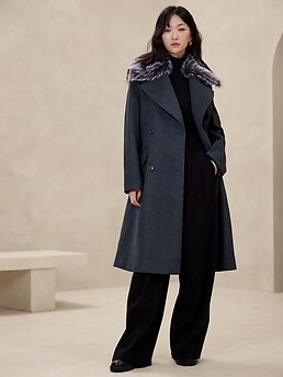 Removable Faux-Fur Collar Coat | Banana Republic Factory