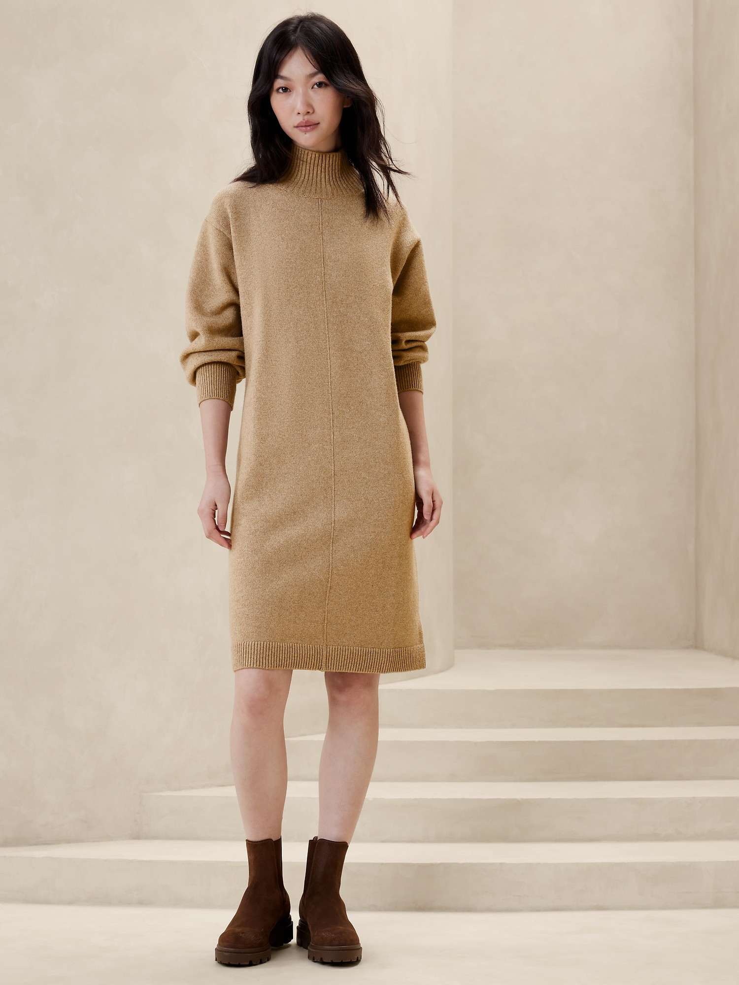 Knee-Length Sweater Dress
