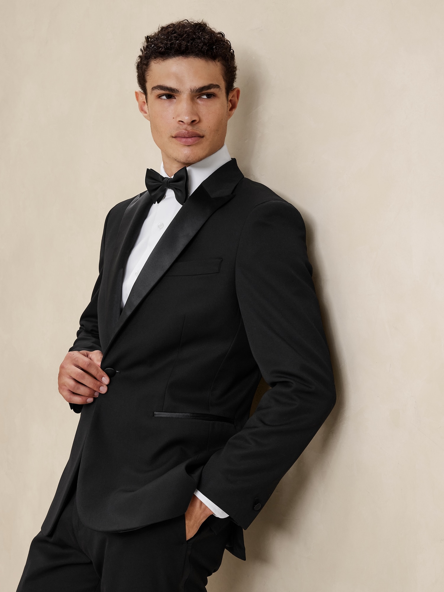 Tailored-Fit Tuxedo Suit Jacket