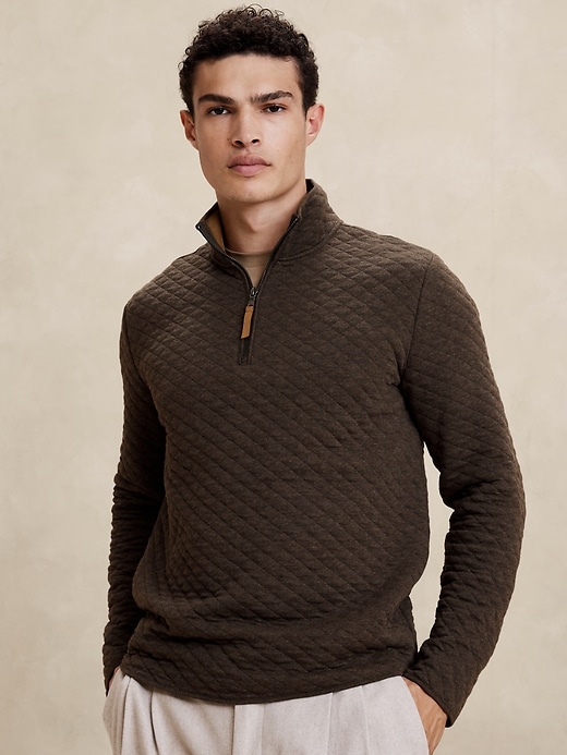 Quilted HalfZip Pullover Banana Republic Factory