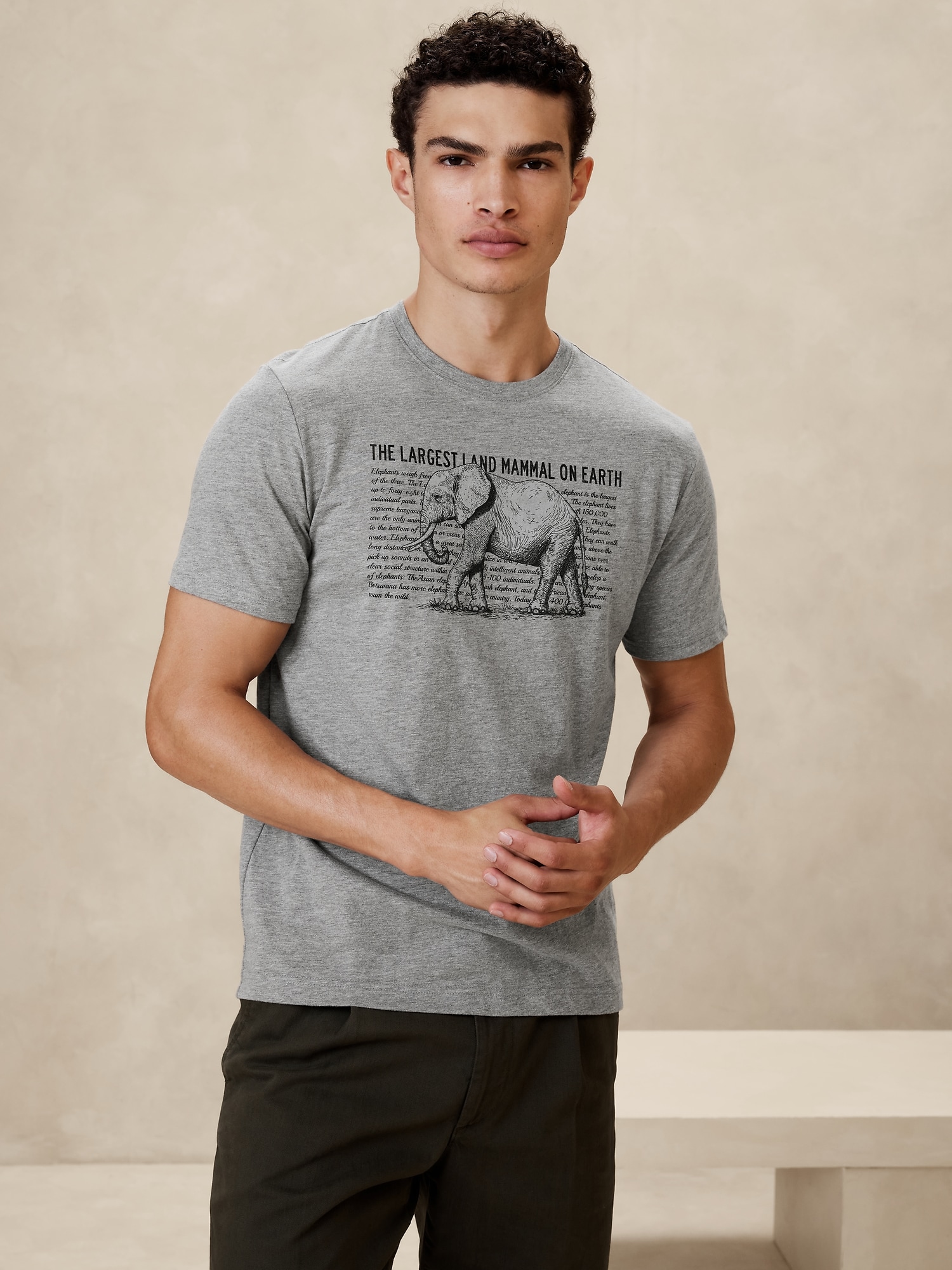 Elephant Text Graphic T-Shirt
