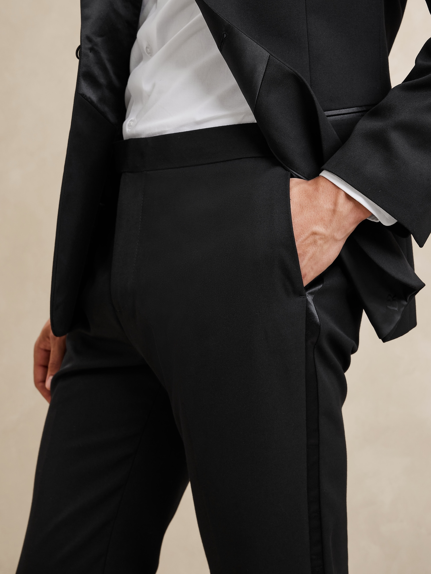 Tailored-Fit Tuxedo Suit Trouser