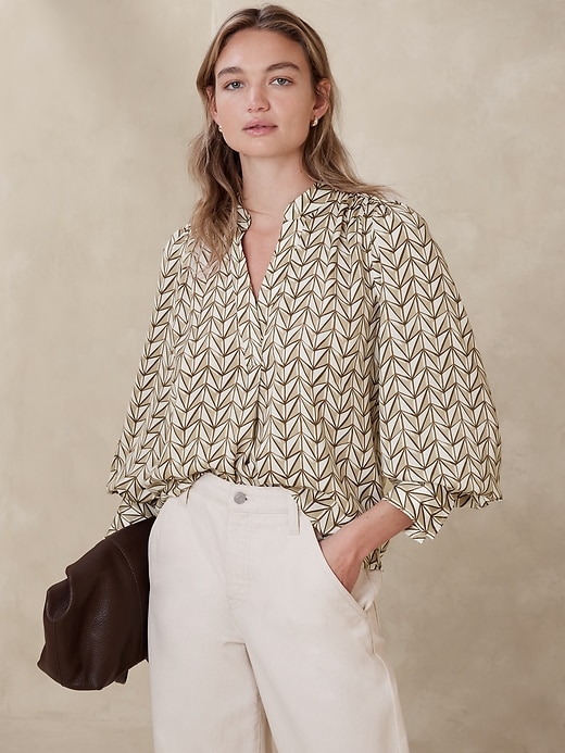 NEAU volume sleeve blouse dnavy 