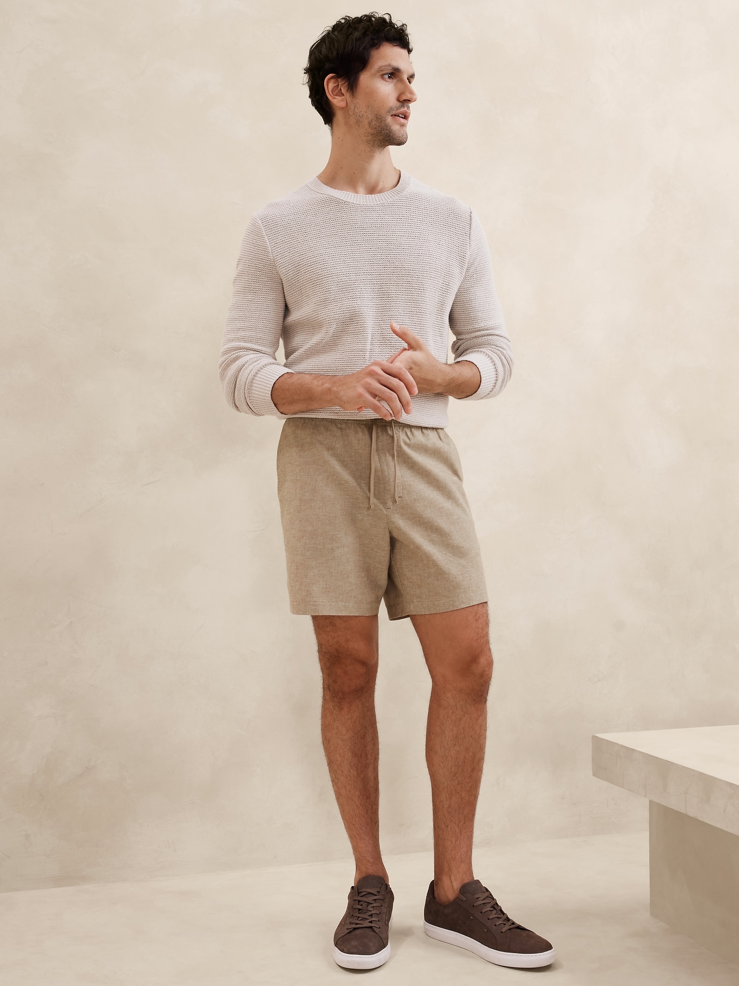 7" Linen-Cotton Deck Short