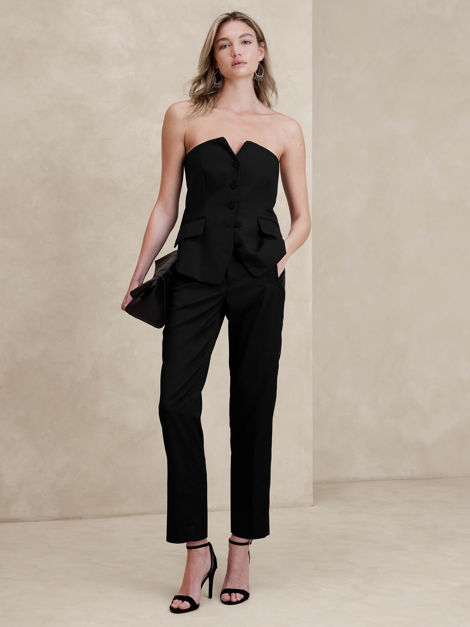 Button-Front Tailored Top