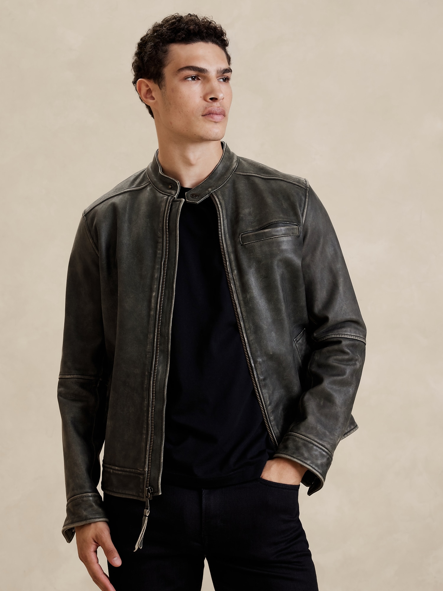 Men's Leather & Suede Jackets | Banana Republic Factory