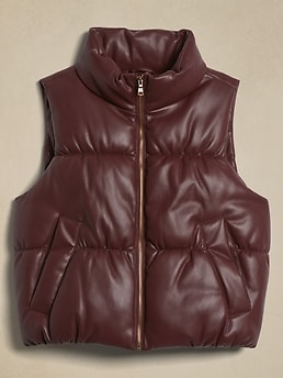 トップス NUTEMPEROR PU LEATHER PUFFER DOWN VEST 320333-41467-UNDERCOVER-PUFFER
