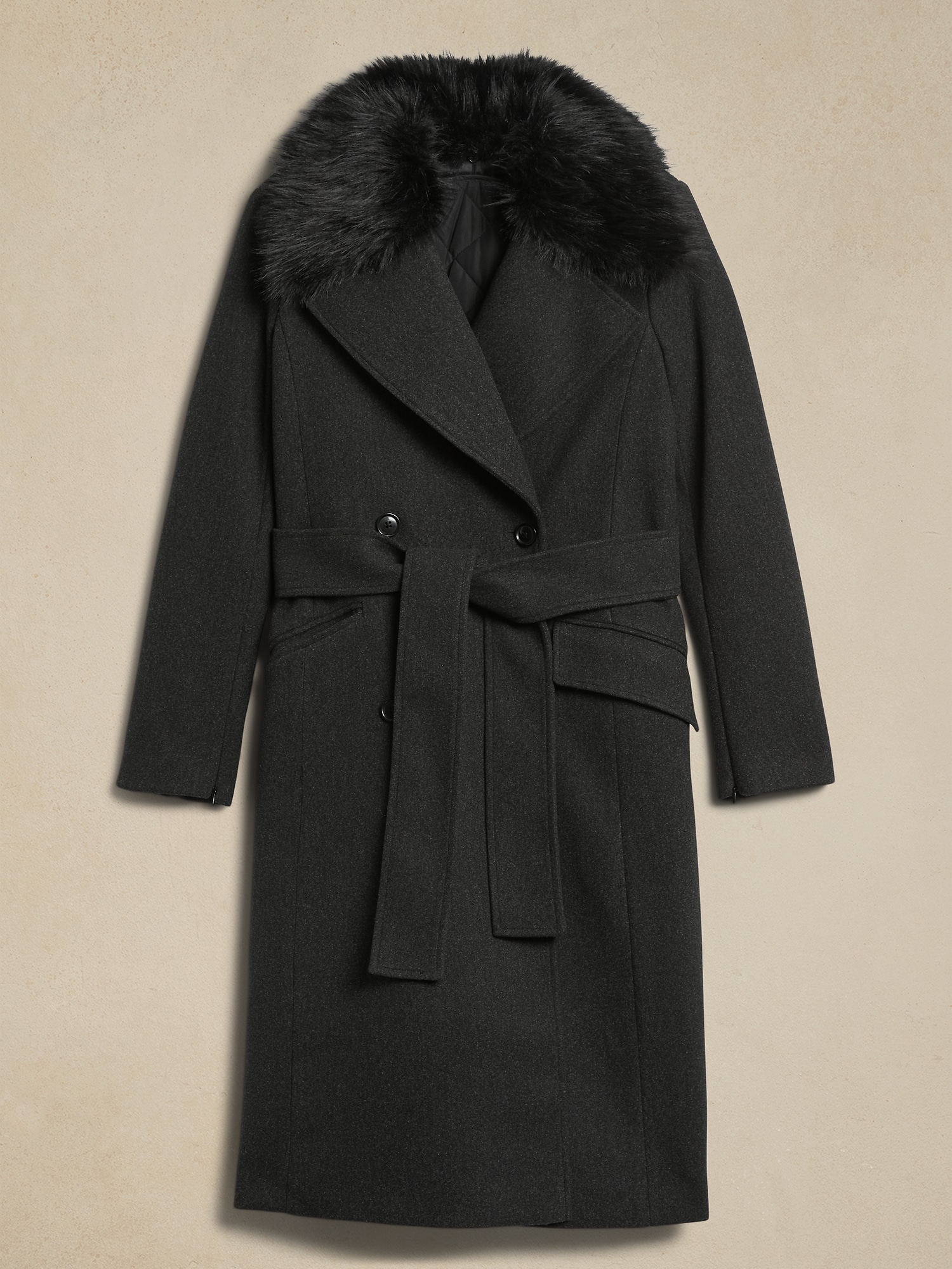 Removable Liner Fur-Collar Coat | Banana Republic Factory