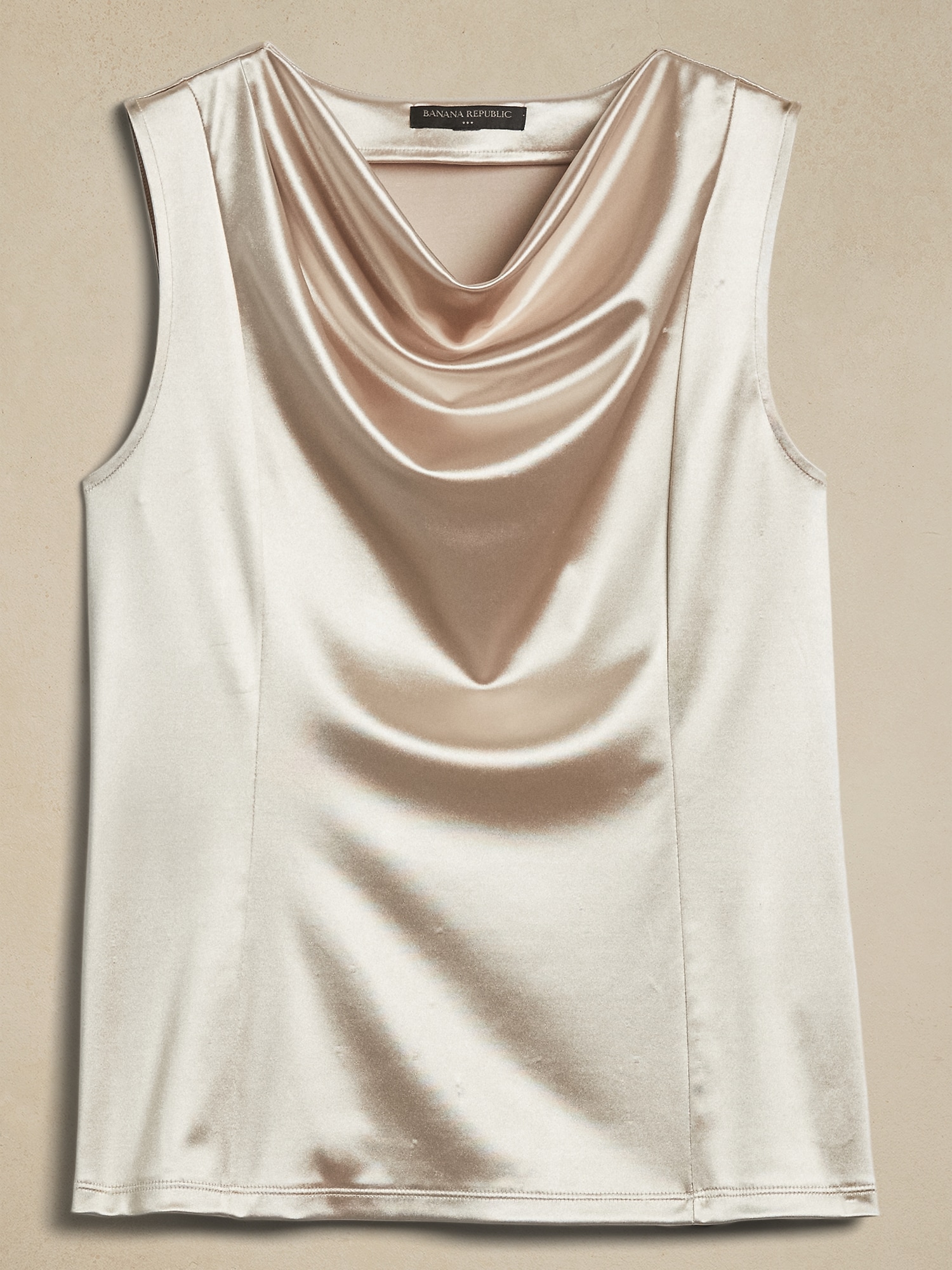 Satin Cowl-Neck Top