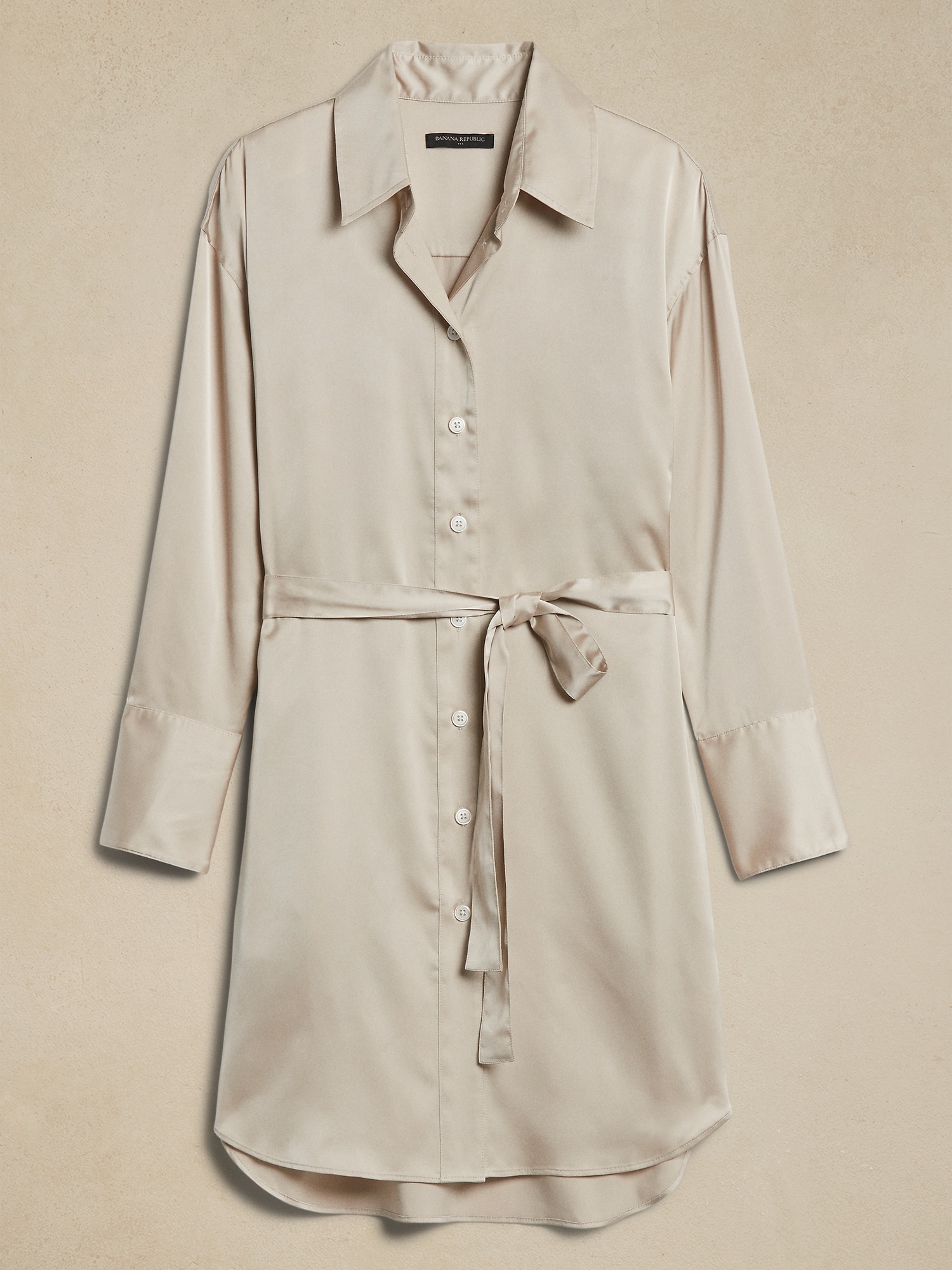 Image number 4 showing, Satin Mini Shirtdress