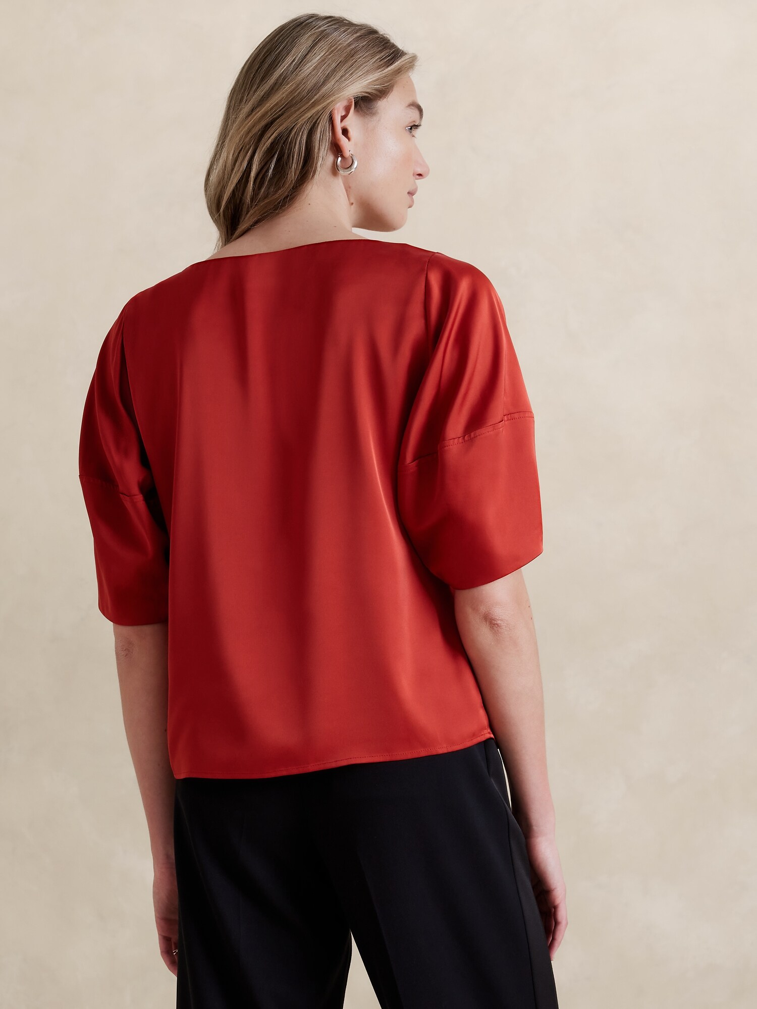 Cropped LanternSleeve Blouse Banana Republic Factory