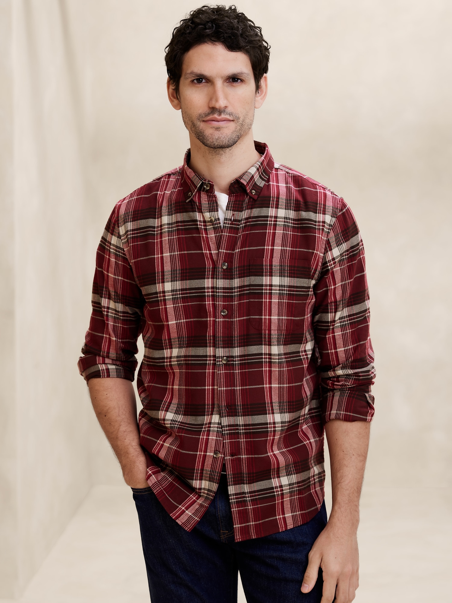 Slim Lightweight Flannel Shirt