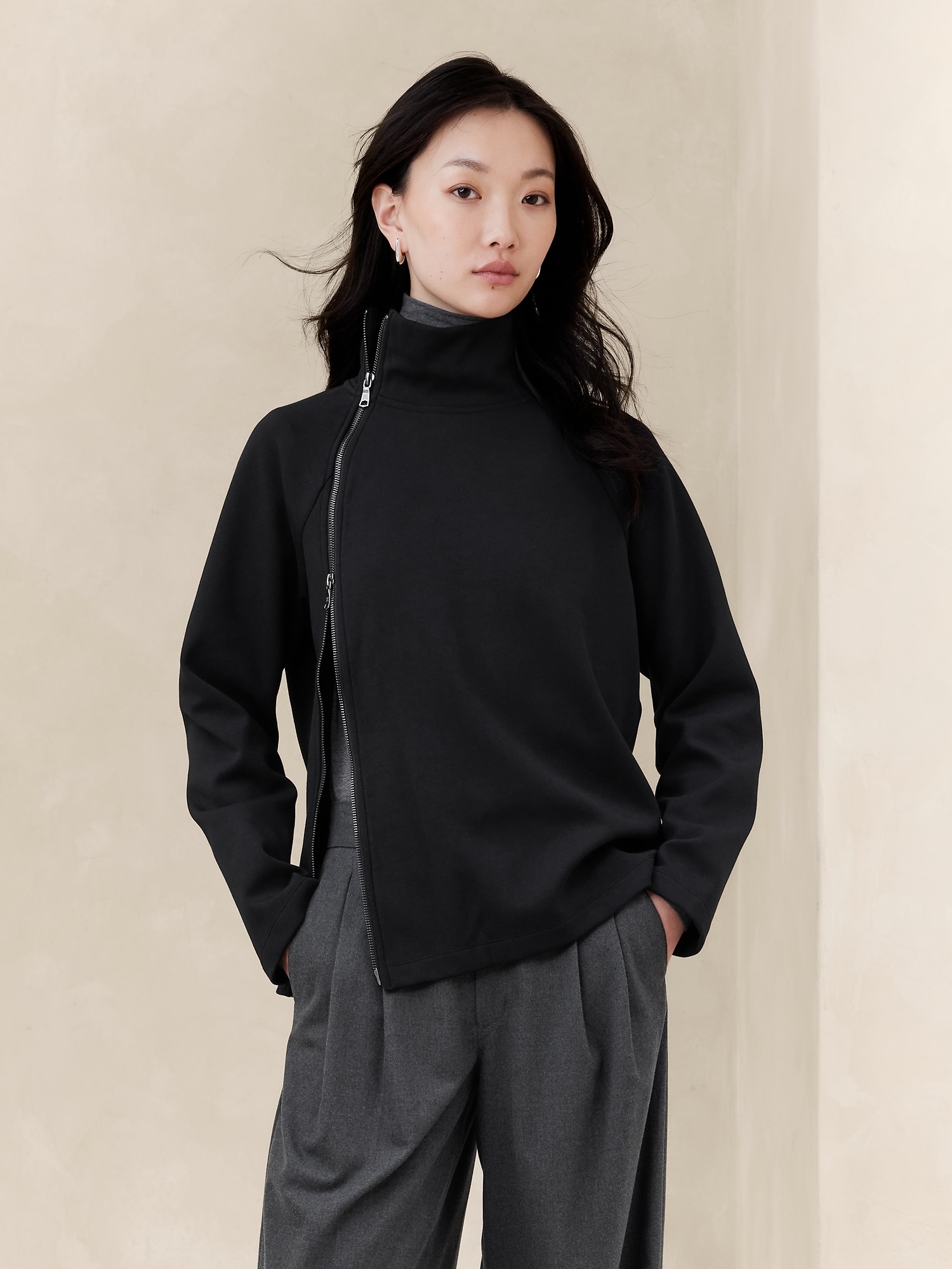 Two-Way Zipper Sweatshirt