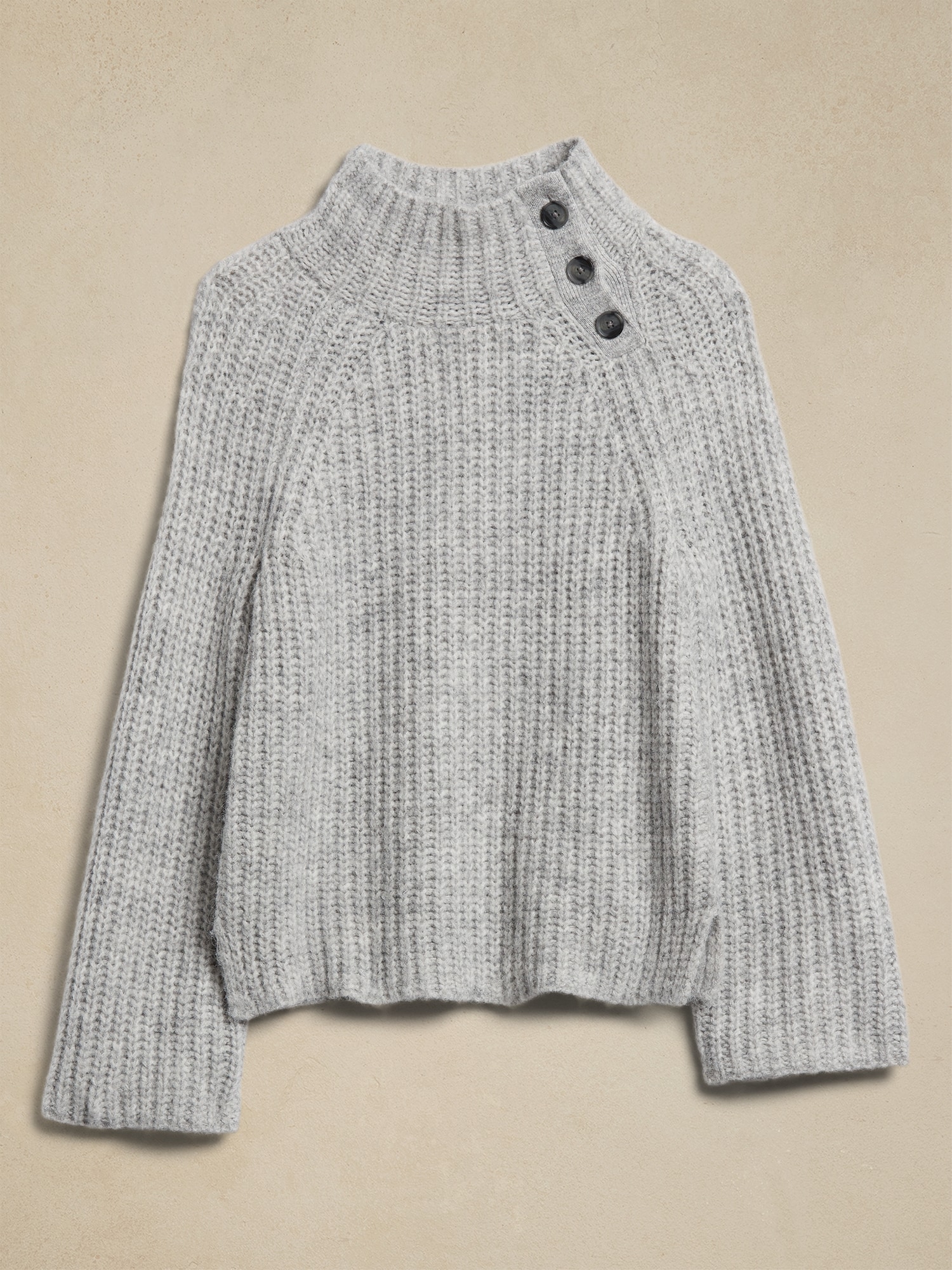 Textured Funnel-Neck Pullover