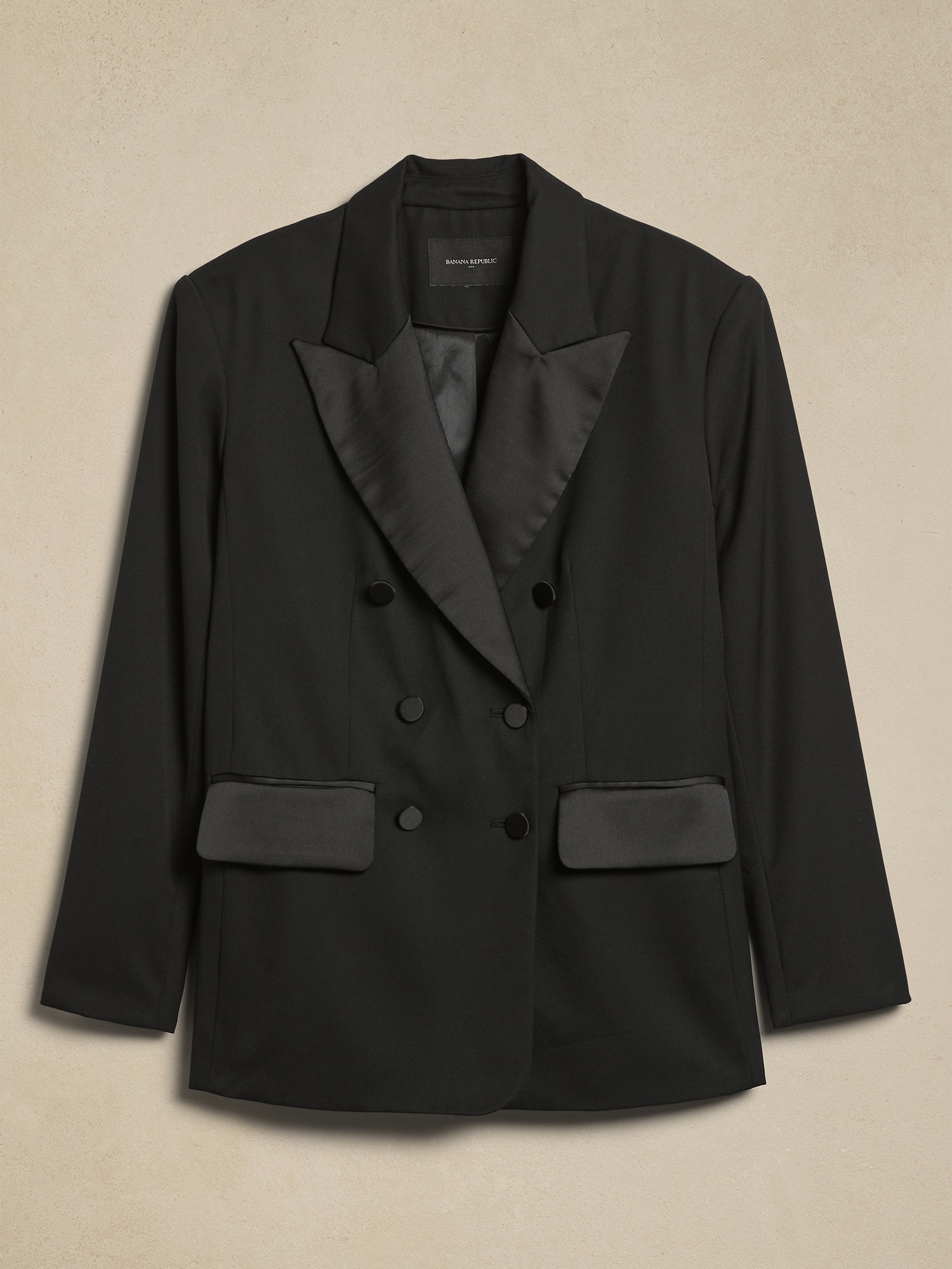 Double-Breasted Tuxedo Blazer