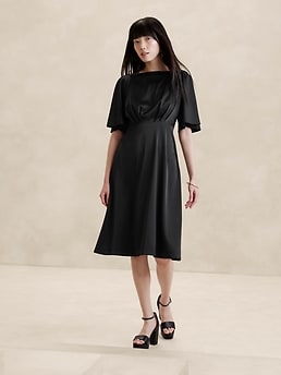 Flutter Sleeve Knee Length Dress Banana Republic Factory