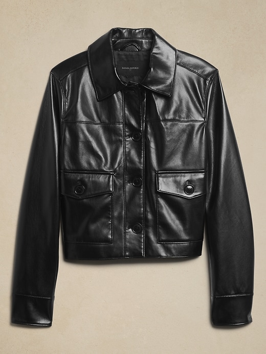 Vegan Leather Short Jacket