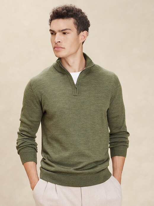 トップス BANANA REPUBLIC Half Zip Wool Sweater XL Oversized Half-Zip Sweater | Banana Republic