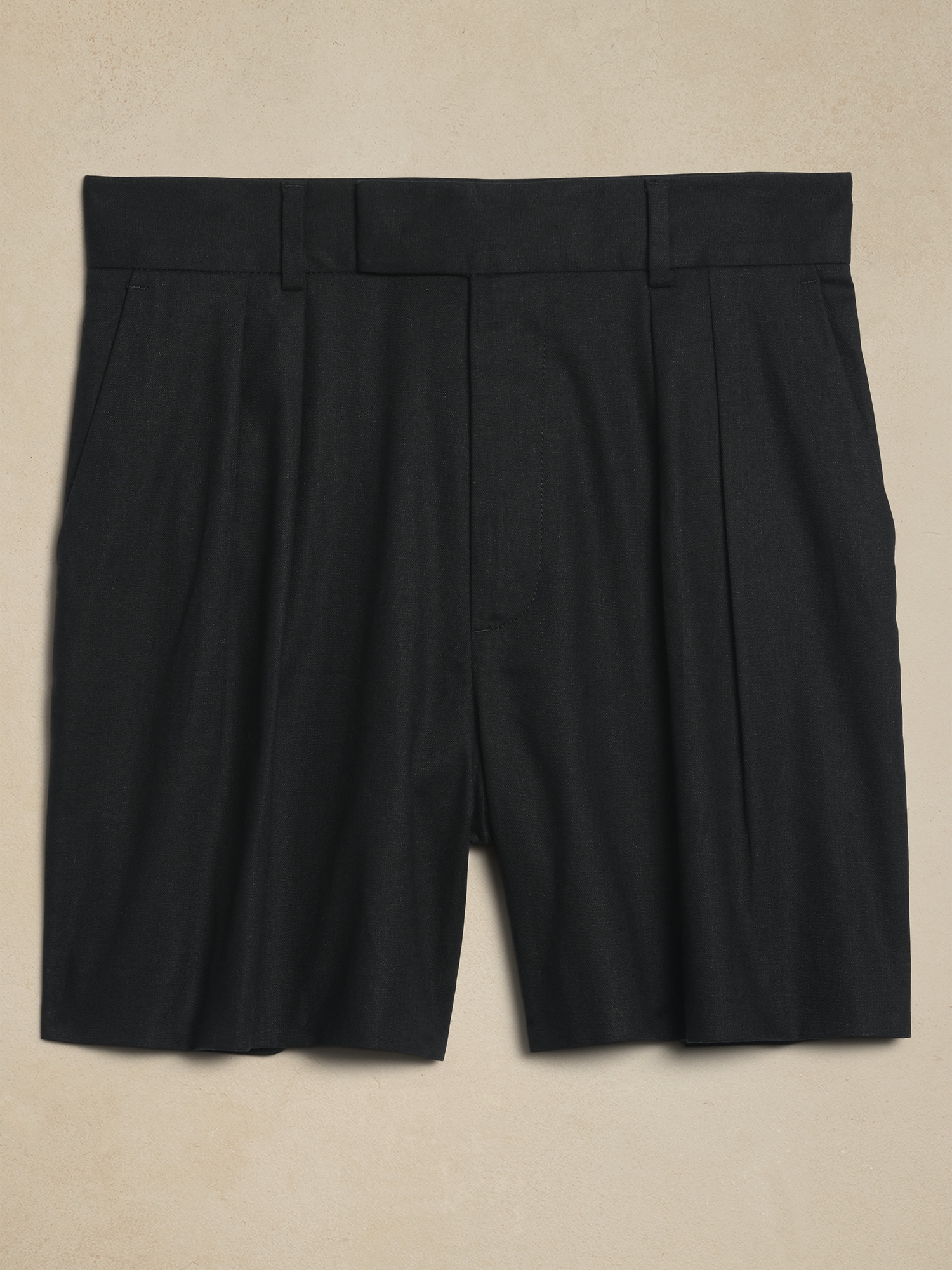 Linen-Blend Herringbone Trouser Short