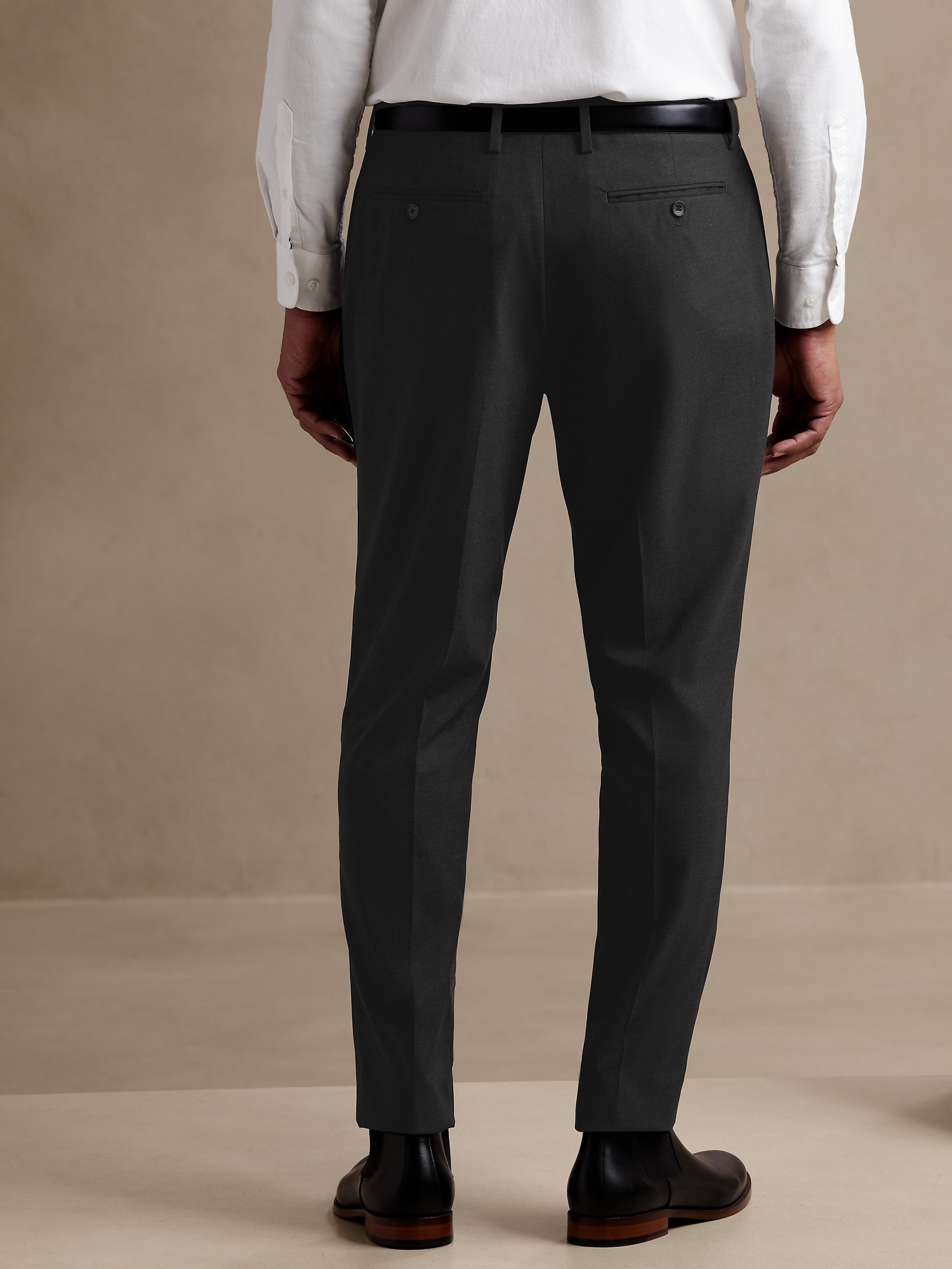 HUGO - Modern-fit trousers in linen-look material