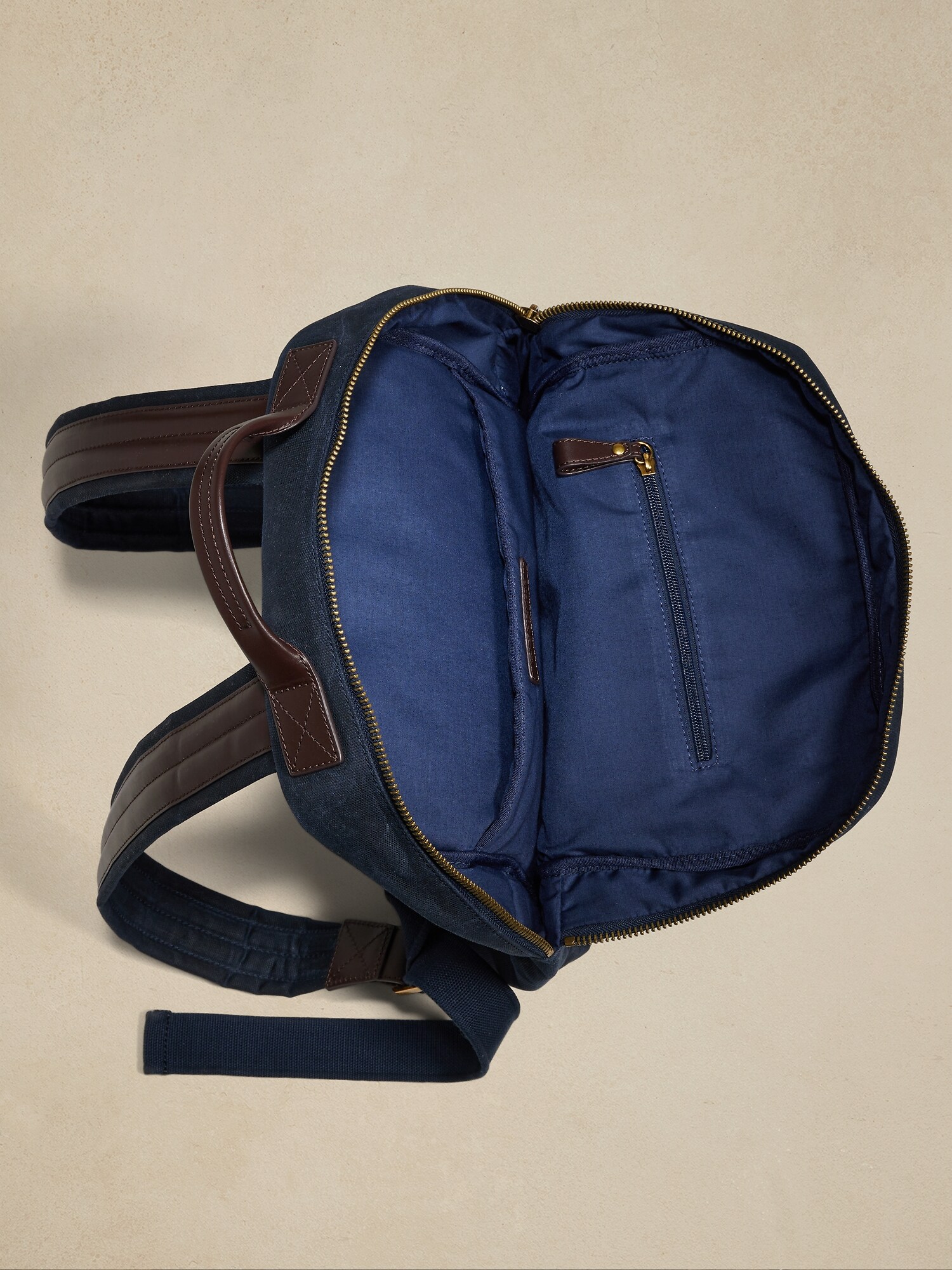 Navy canvas online backpack