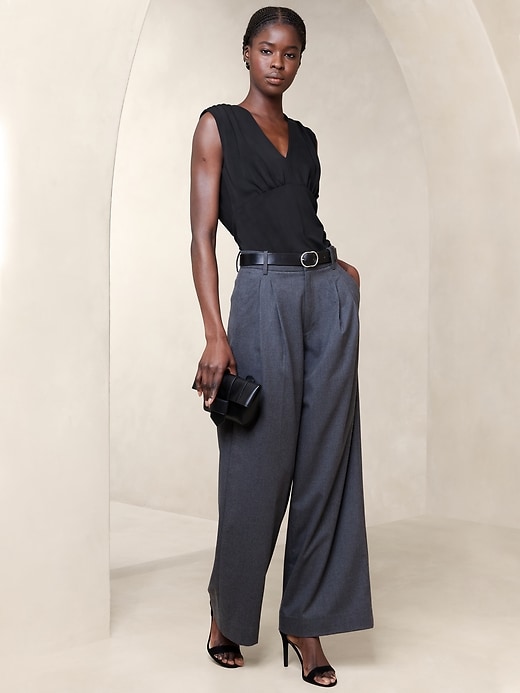 Shirred V-Neck Top | Banana Republic Factory
