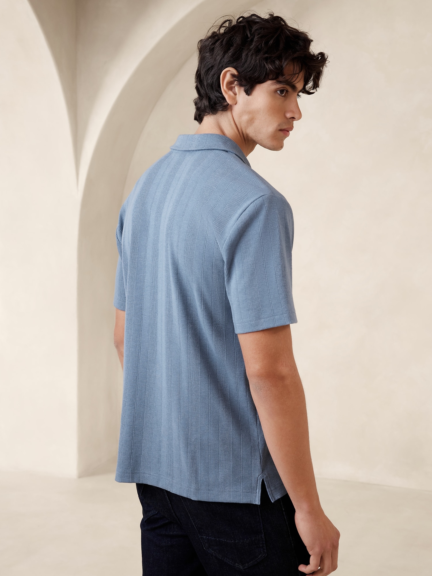 Variegated Ribbed Polo