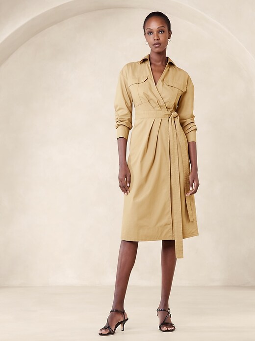 Poplin Midi Shirtdress | Banana Republic Factory