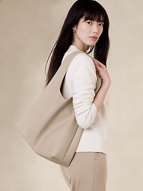 Vegan Leather Slouchy Tote Banana Republic Factory