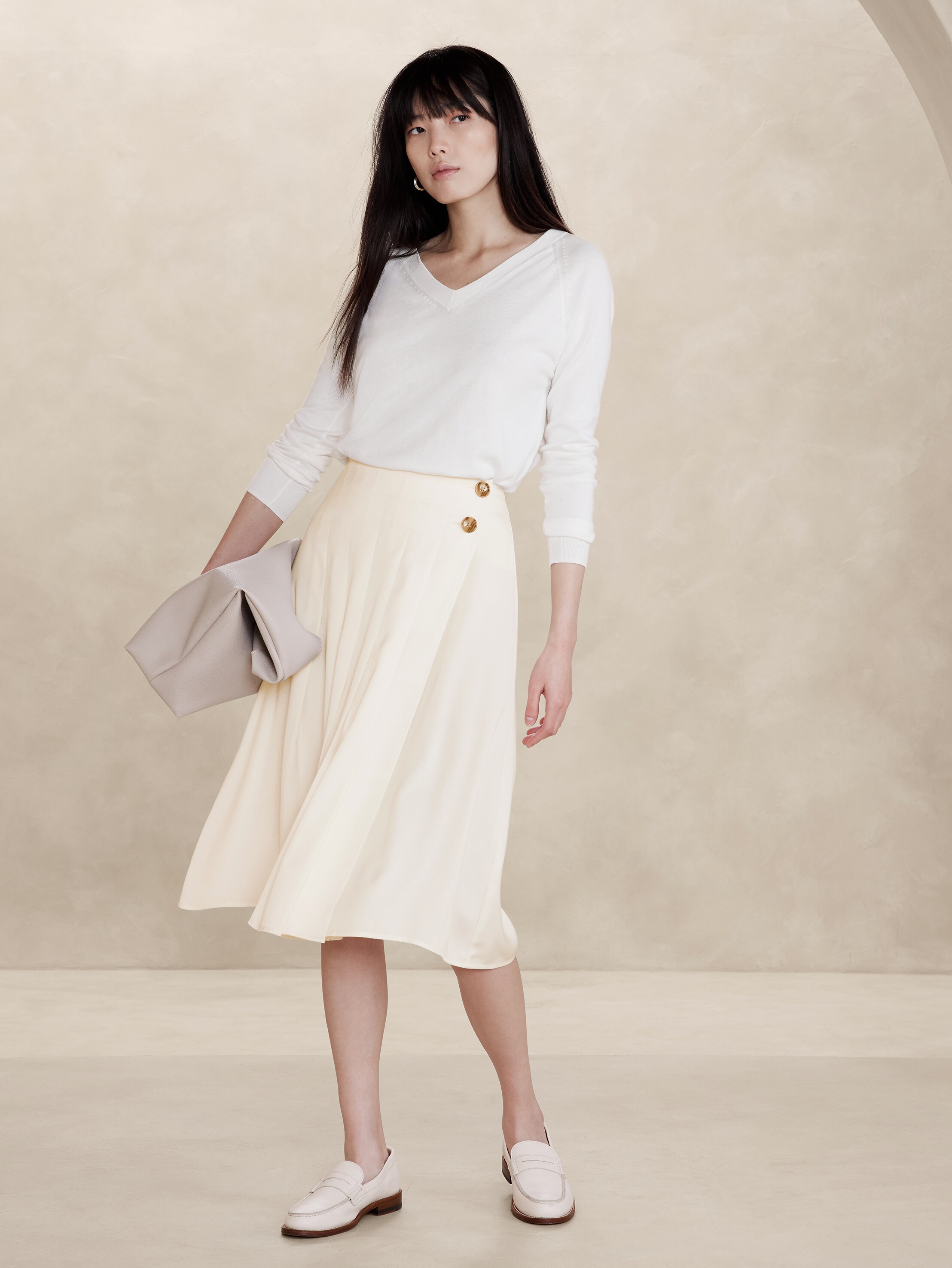 【PORTERNA】Eddy Mid-Length Skirt CHS_RUCHED WAIST