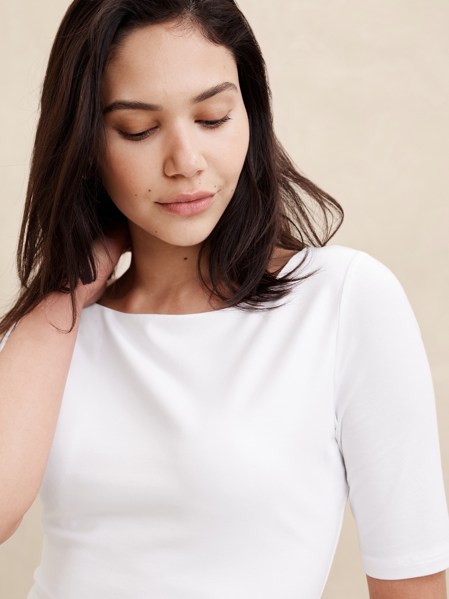 Soft Stretch Elbow Sleeve Top Banana Republic Factory