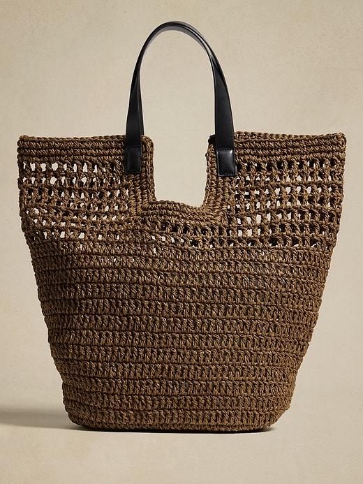 Paper Straw Shopper Tote Banana Republic Factory