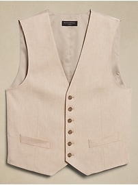 Tailored-Fit Linen-Blend Vest | Banana Republic Factory