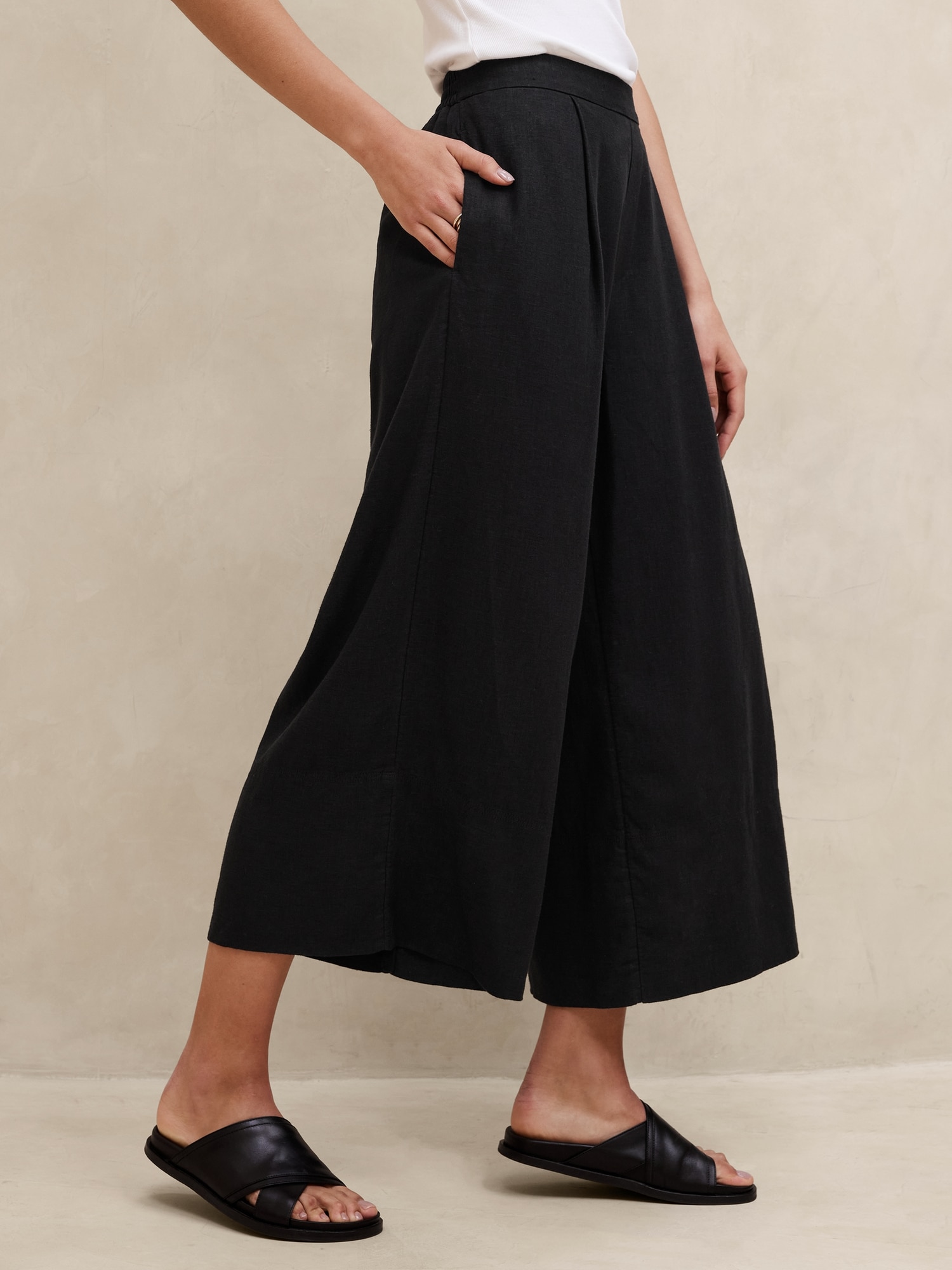 Women's Linen-Blend Ultra Wide-Leg Pant, Women's Sale