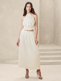 Pleated Maxi Skirt Banana Republic Factory