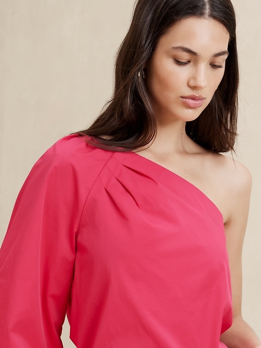 Taffeta One-Shoulder Top