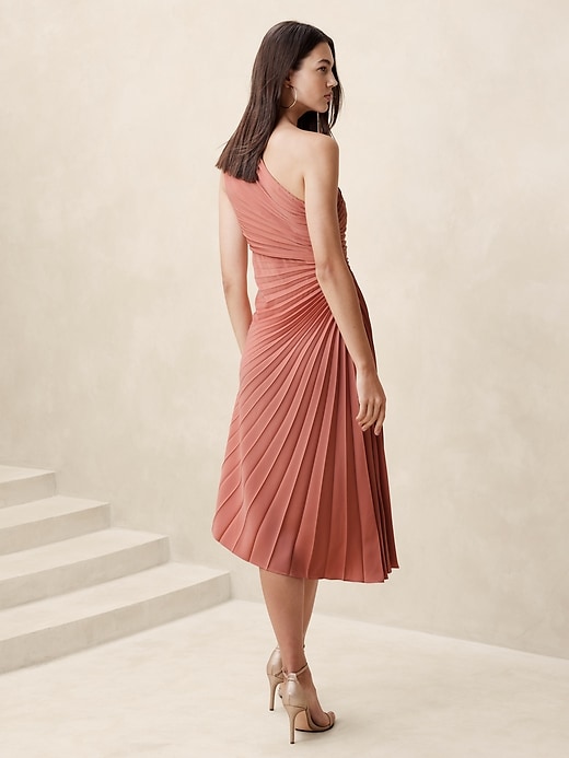 banana republic radiant one-shoulder dress Banana Republic Size M Radiant One Shoulder Dress Kelly Green Accordion Pleat