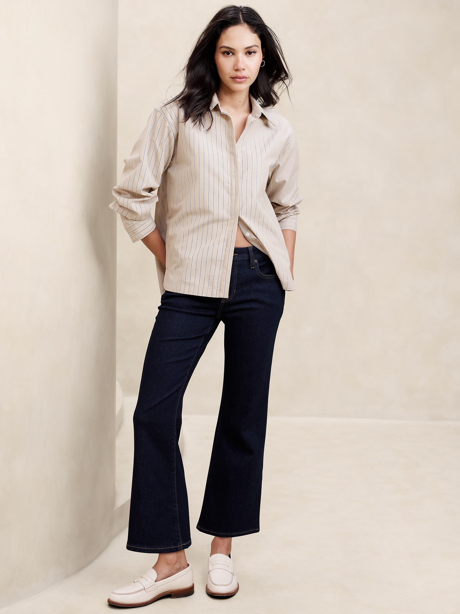 The Petite Harlow Wide-Leg Ankle Pant in Softdrape