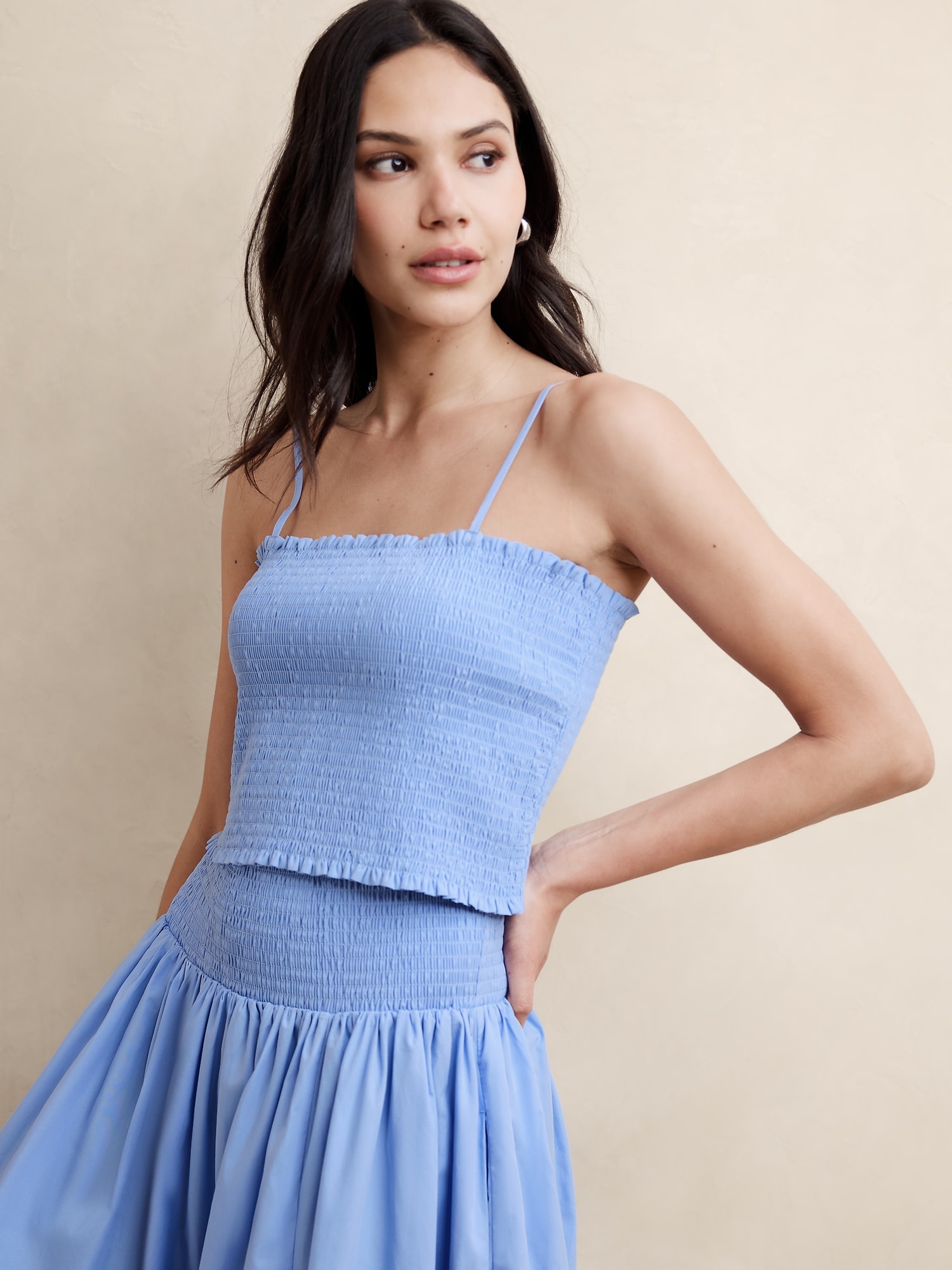 Cropped Smocked Top