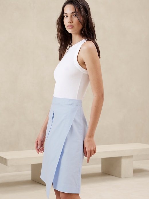 Linen-Blend Knee-Length Skirt | Banana Republic Factory