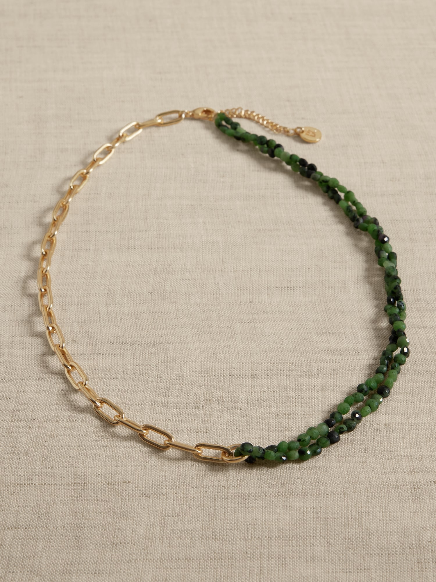 Semi-Precious Stone Paperclip Chain Necklace