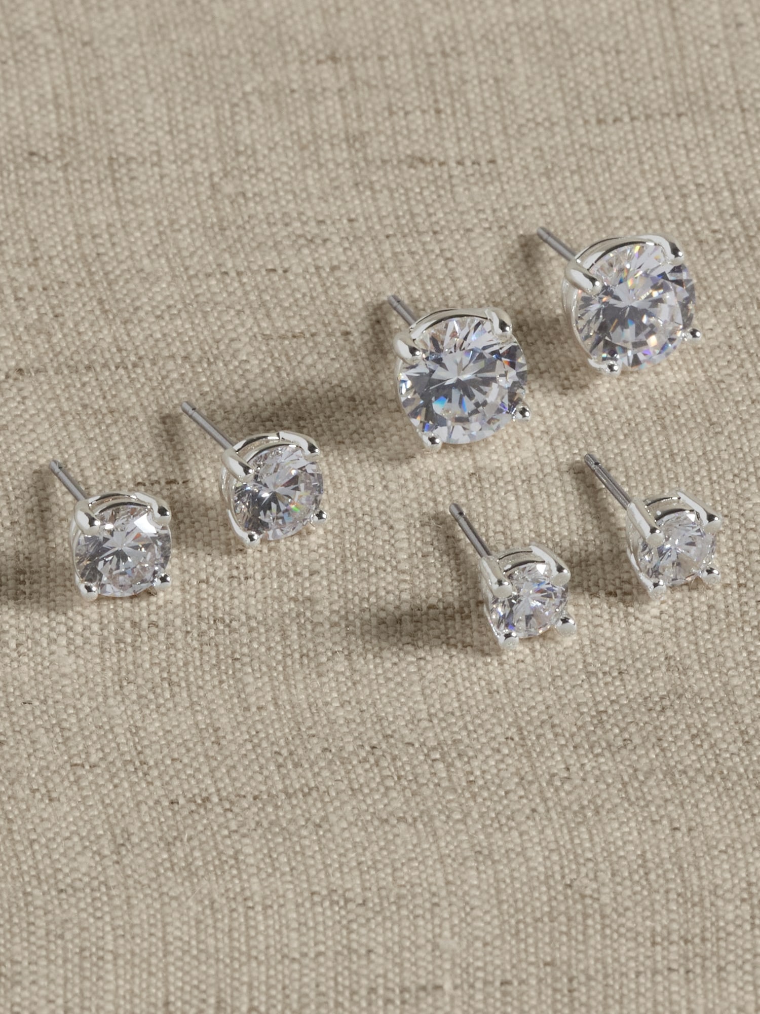 Cubic Zirconia Studs (3 Pack)