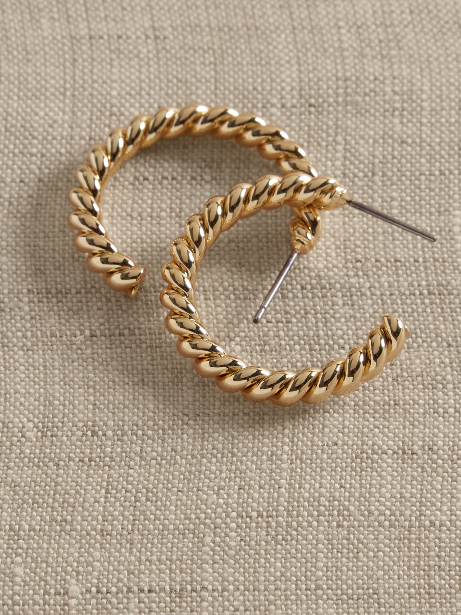 14K Gold Plated Croissant Hoop Earring