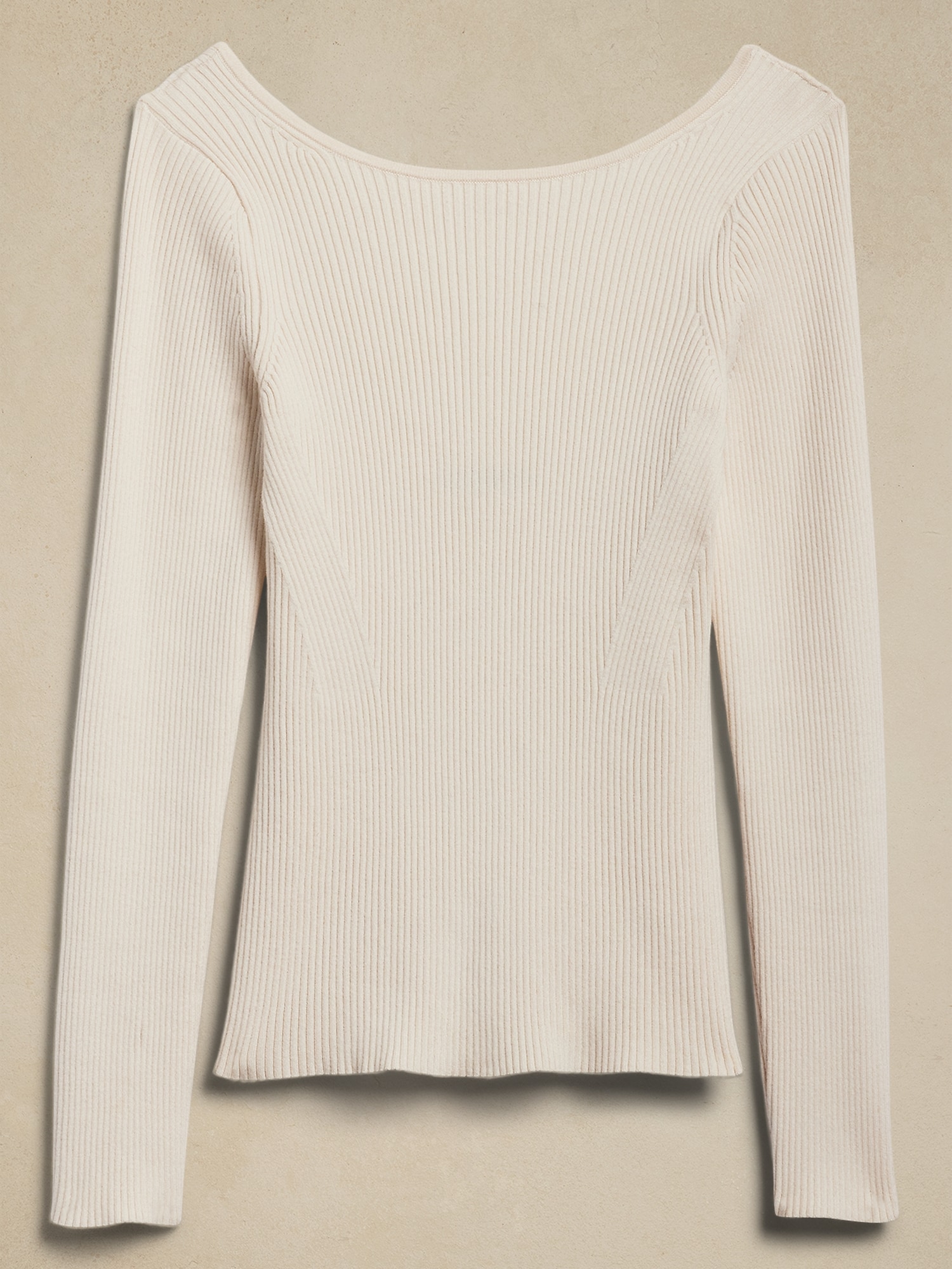 Scoop-Back Ribbed Sweater