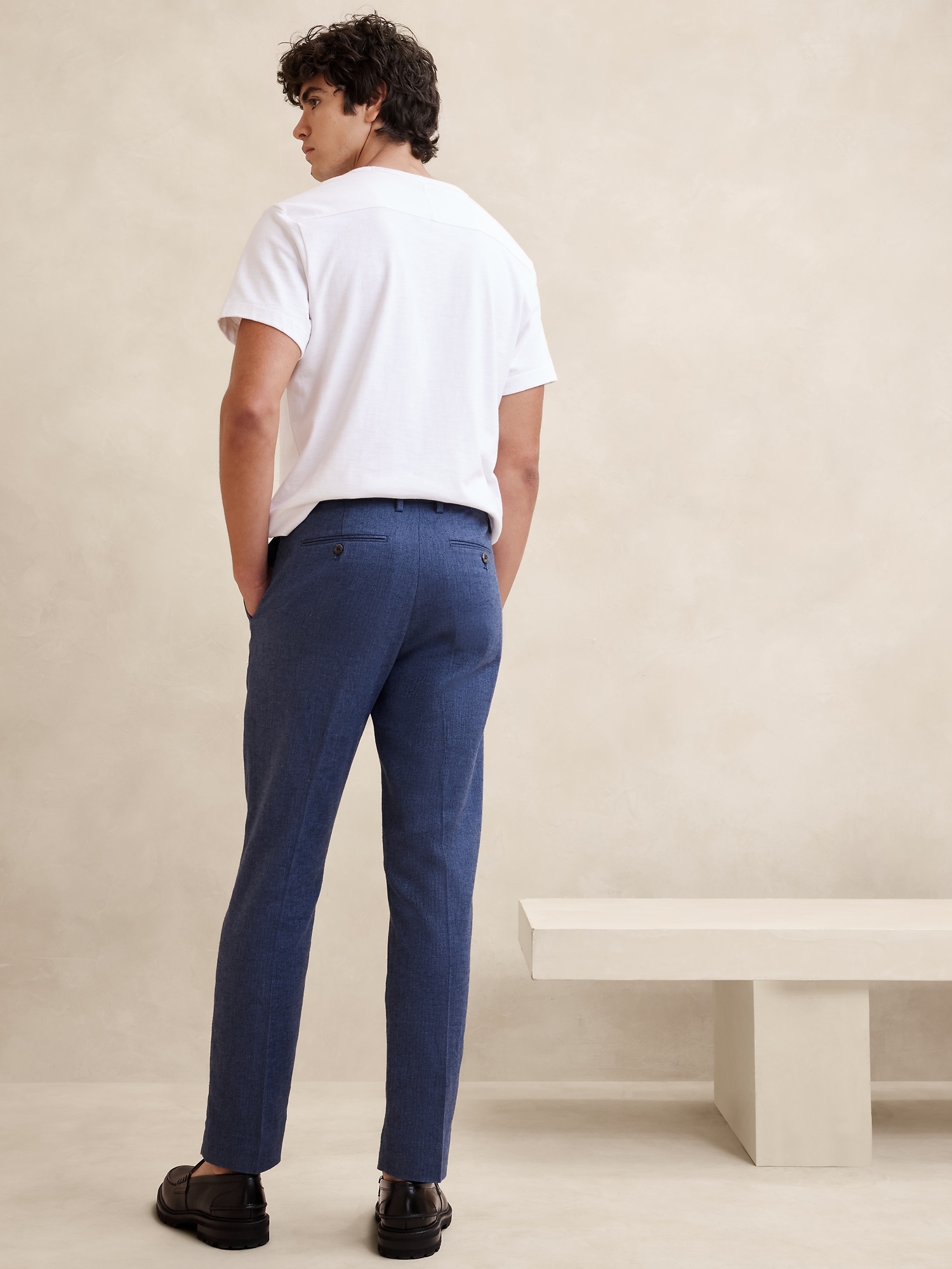 Tailored-Fit Linen-Blend Trouser