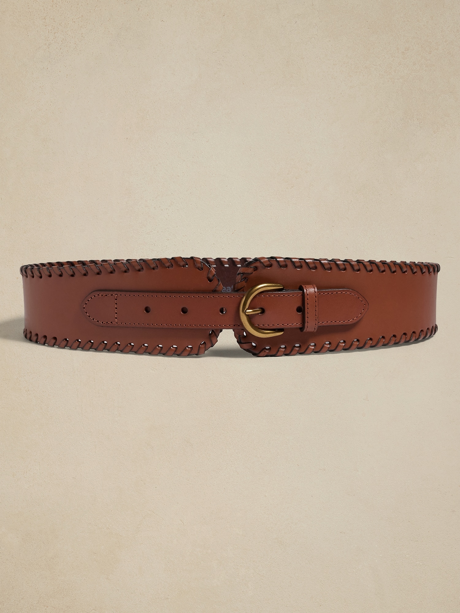Leather Corset Whipstitch Belt