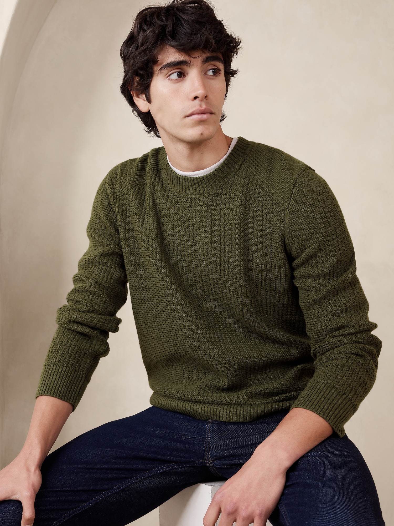 Textured Cotton Sweater