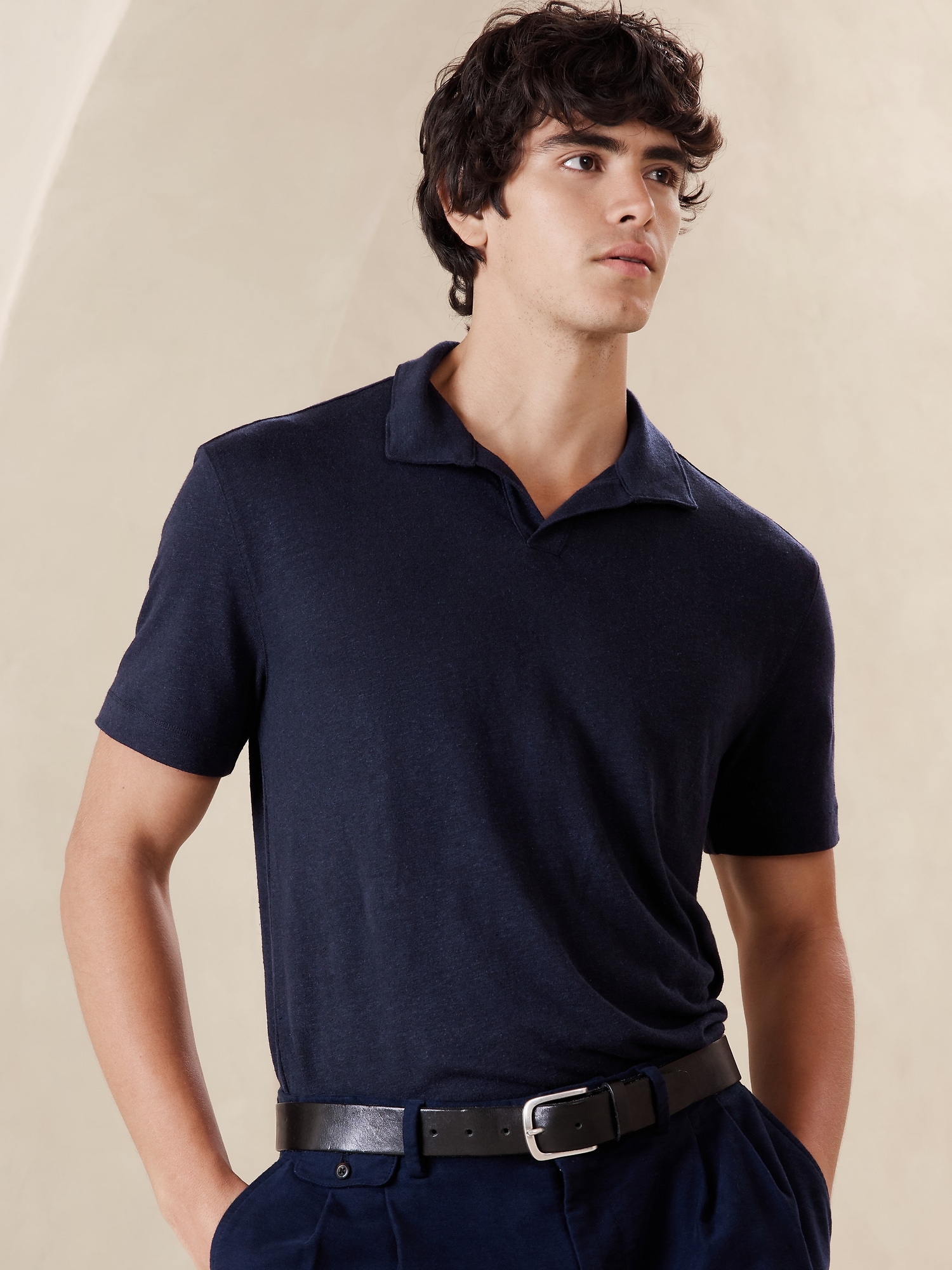 Polo T-shirt with Contrast Collar
